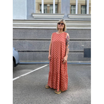 Сукня, у горох червона,...