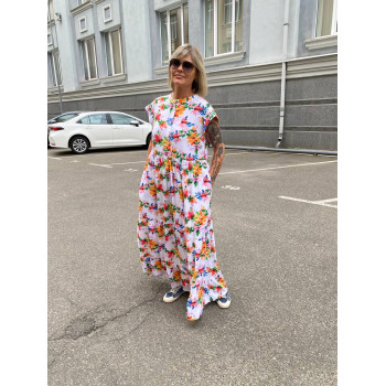 Сукня біла у квітковий принт