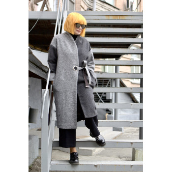 Пальто двокольорове з вовни