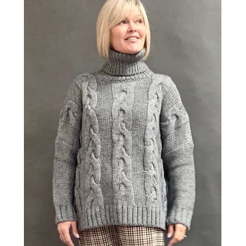 Светр гольф коси сірий