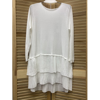 Светр подовжений з плісеровкою