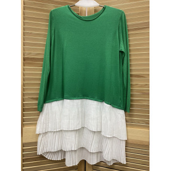 Светр подовжений з плісеровкою