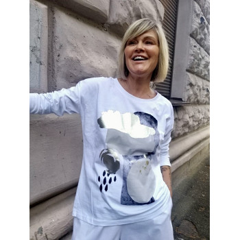 Футболка з принтом "дощ"