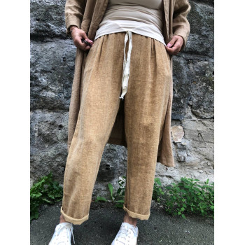 Штани кориця з льону