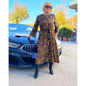 Віскозна сукня з поясом