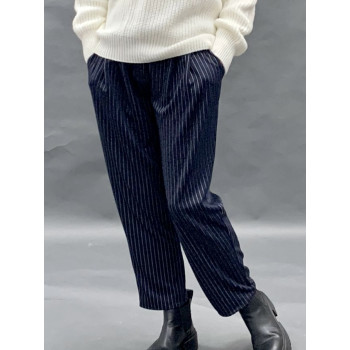 Брюки капрі сині у смужу